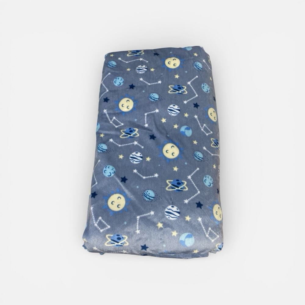 Le Bebe Favorite Baby Blanket Lovey Blue Space Moon Planets Stars Constellation